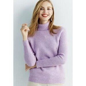 Liny Xin Women's Lavender Merino Turtle Neck Sweater Size XL